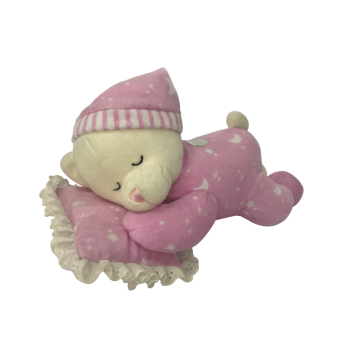 Peluche Ours Dormant Sur Des Oreillers Rose